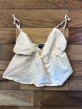 Indulge InStyle Women’s Butter Yellow Babydoll Cami Tank Top Size Large